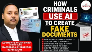 Read more about the article How Criminals Use AI To Create Fake Documents | Advocate Ayush Garg | 8273682006